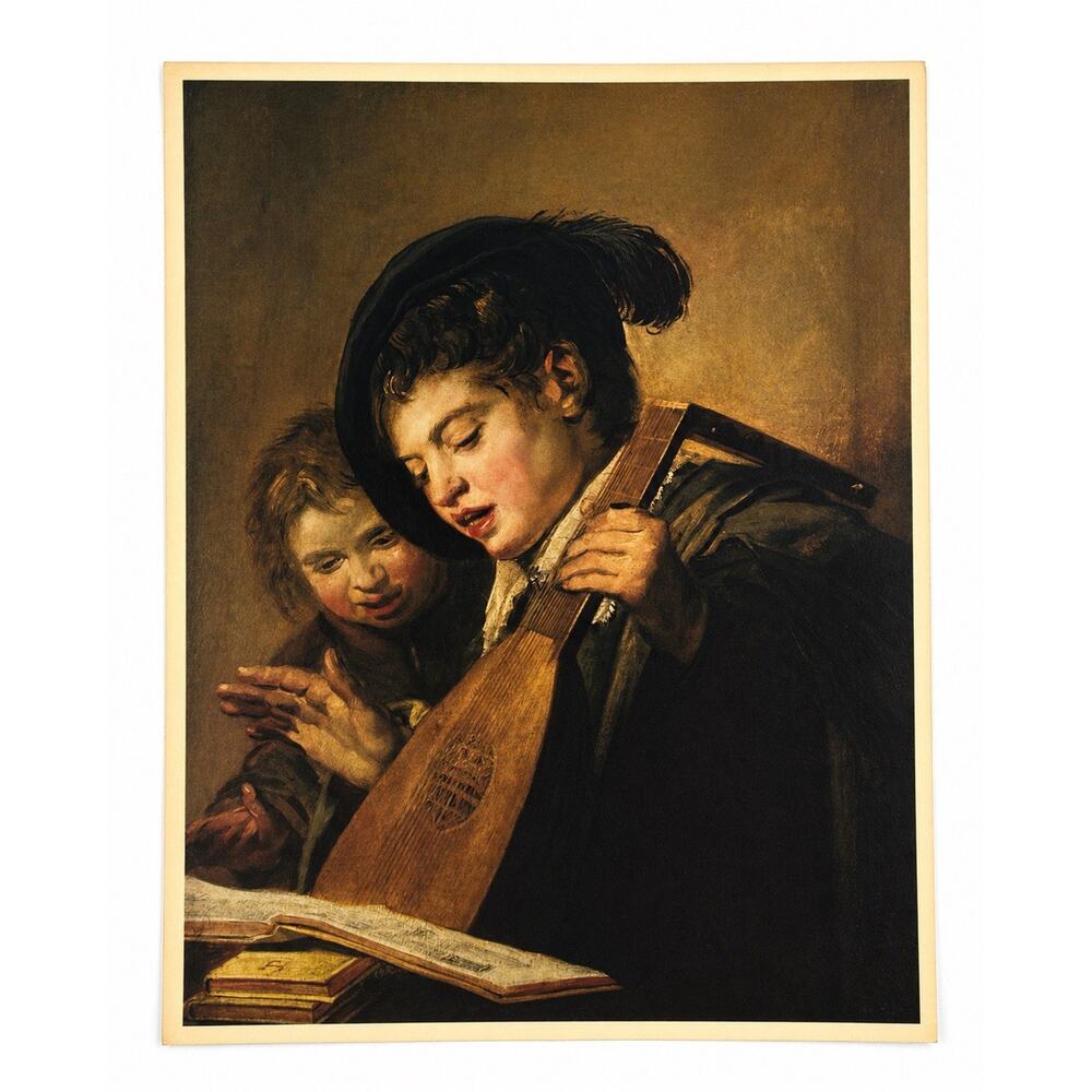 Frans Hals Two Boys Singing Print 14.75x18.25 Dutch Baroque Genre Art